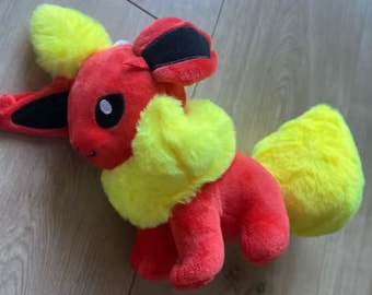 Fire Fox Plush Toy – Cute Red & Yellow Kawaii Plushie – Soft Fantasy Animal Stuffed Toy – Gamer  Anime Gift 20cm
