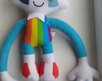 Rainbow Star Plush Doll with Long Arms | Cute Colorful Stuffed Toy | Kawaii Plushie Gift Whimsical Nursery Decor 16cm