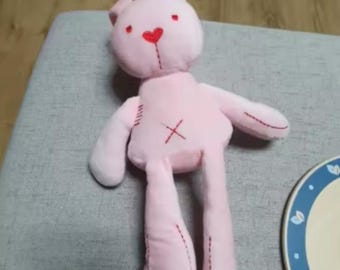 Handmade Pink Bunny Plush Toy | Cute Stuffed Rabbit Doll | Soft Nursery Decor | Baby Shower Gift | Minimalist Plush Animal 42CM
