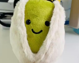 Smiling Avocado Plush Toy – Soft Fruit Stuffed Animal, Kawaii Foodie Decor