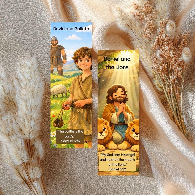 Bible Stories for Kids Bookmark Set of Four Instant Download - Etsy