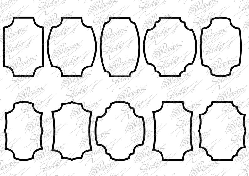 Marcos decorativos - gráficos vectoriales - marcos, marcos de letreros, etiquetas, marcos decorativos, emblemas como archivos SVG y PNG, ¡descarga instantánea! imagen 2