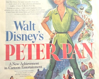Publicité vintage Walt Disney Peter Pan 1953