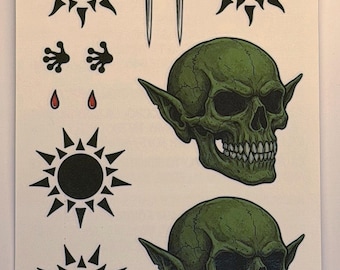 Dungeon Crawler Carl Tattoo Set – Goblin, Desperado, Emberus & Extinction Sigils DCC