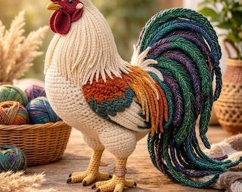 Majestic Rooster Amigurumi Crochet Guide - PDF Guide