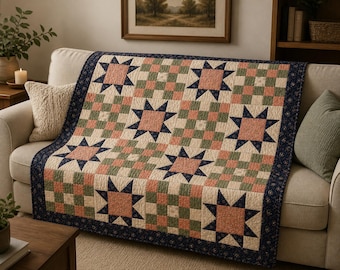 Traditional Star & Grid Quilt PDF Guide