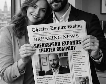 Business Success Newspaper Canva Template, Editable Invitation (Digital Download) |Beginner Friendly Template