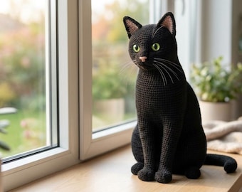 Die realistische schwarze Katze Amigurumi Kätzchen PDF Anleitung