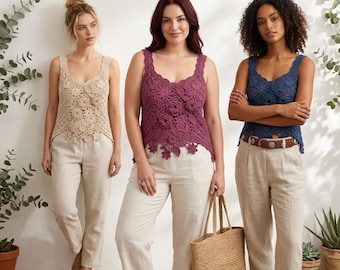 Crochet Floral Lace Top Pattern – Elegant Handmade Design | Beginner Friendly PDF Guide