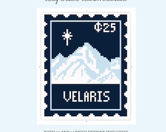 Tableau de points d'aiguille pour tampon Velaris | Montagne, conception en étoile (téléchargement numérique)