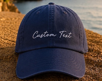Personalized Hat, Custom Text Embroidered Cap
