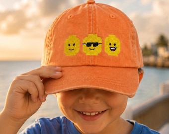 Building Blocks Kids Hat, Personalized Youth Baseball Cap, Custom Name Hat