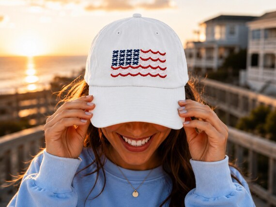 American Flag Hat, 4th of July Cap, America 250 Hat