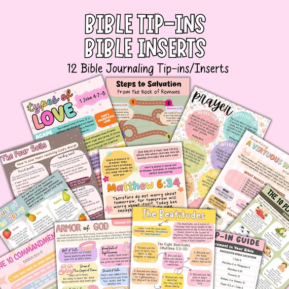 Loaded Bible Inserts | Study Guides | Tip-ins | Printable | Fruit of the Spirit | Armor of God | Beatitudes
