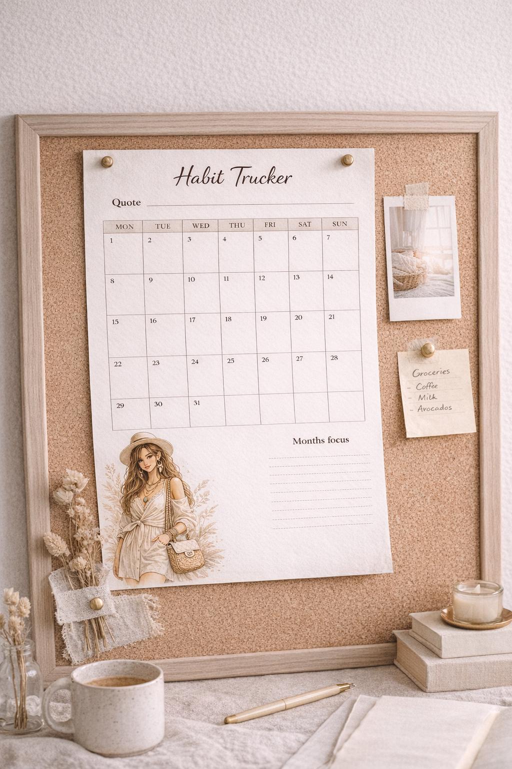 Habit Tracker Printable A4 A5 Bundle | Boho Minimalist Planner ...
