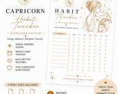 Capricorn Habit Tracker Printable | Zodiac Planner PDF | Astrology Habit Tracker | Weekly Wellness Planner | Capricorn Gift for Her