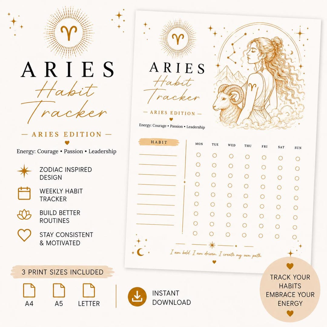 Pisces Pdf Pisces Habit Tracker Printable, Zodiac Planner PDF, Astrology Weekly ...
