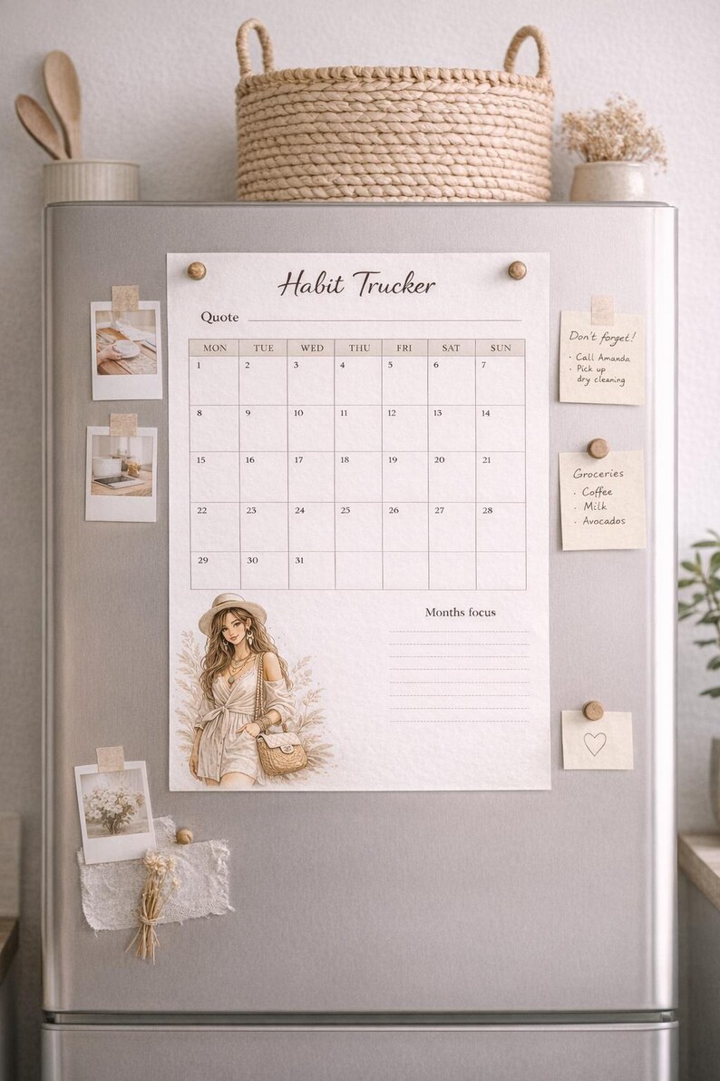 Habit Tracker Printable A4 A5 Bundle | Boho Minimalist Planner ...