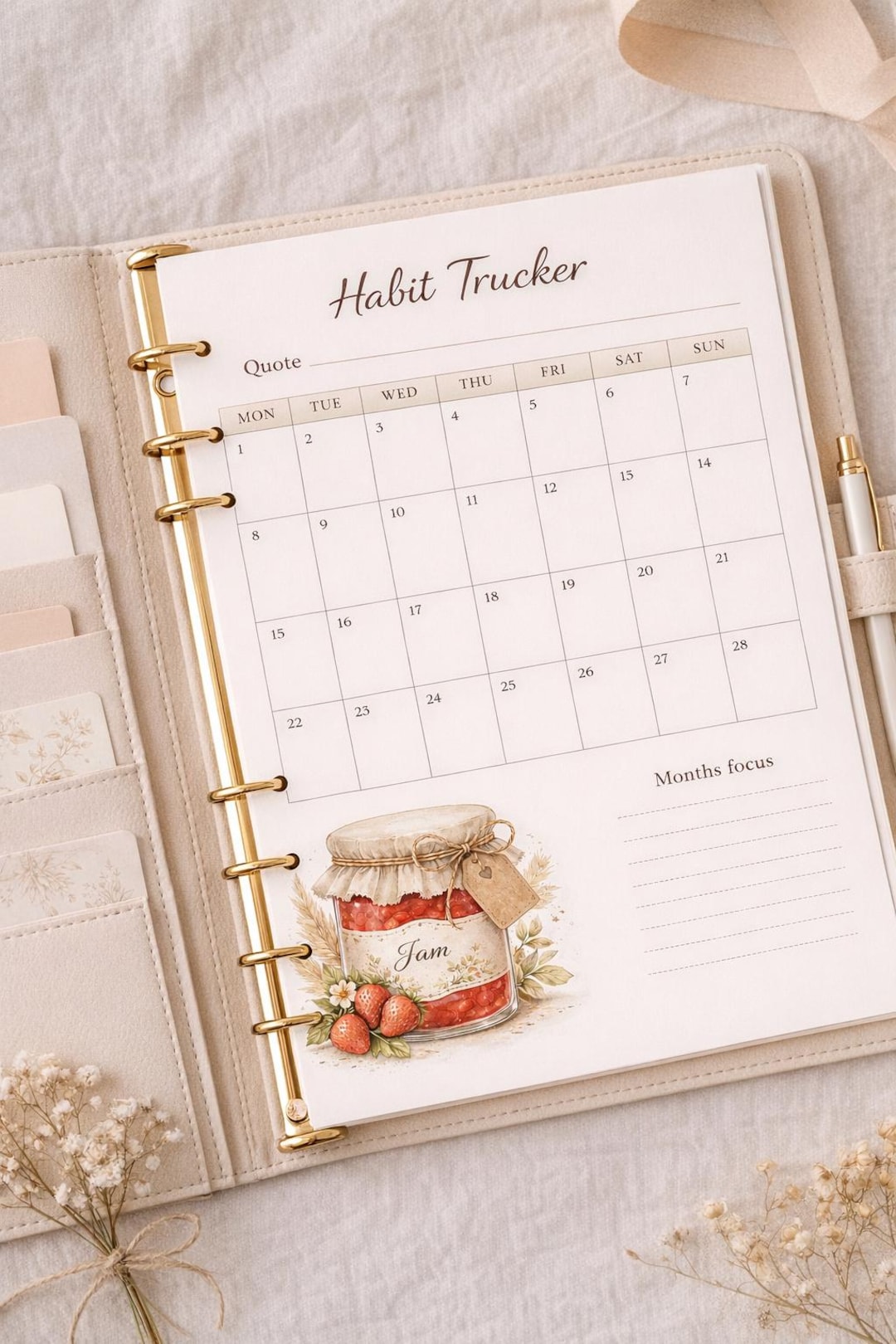 Habit Tracker Printable A4 A5 | Minimalist Boho Planner | Monthly Habit ...