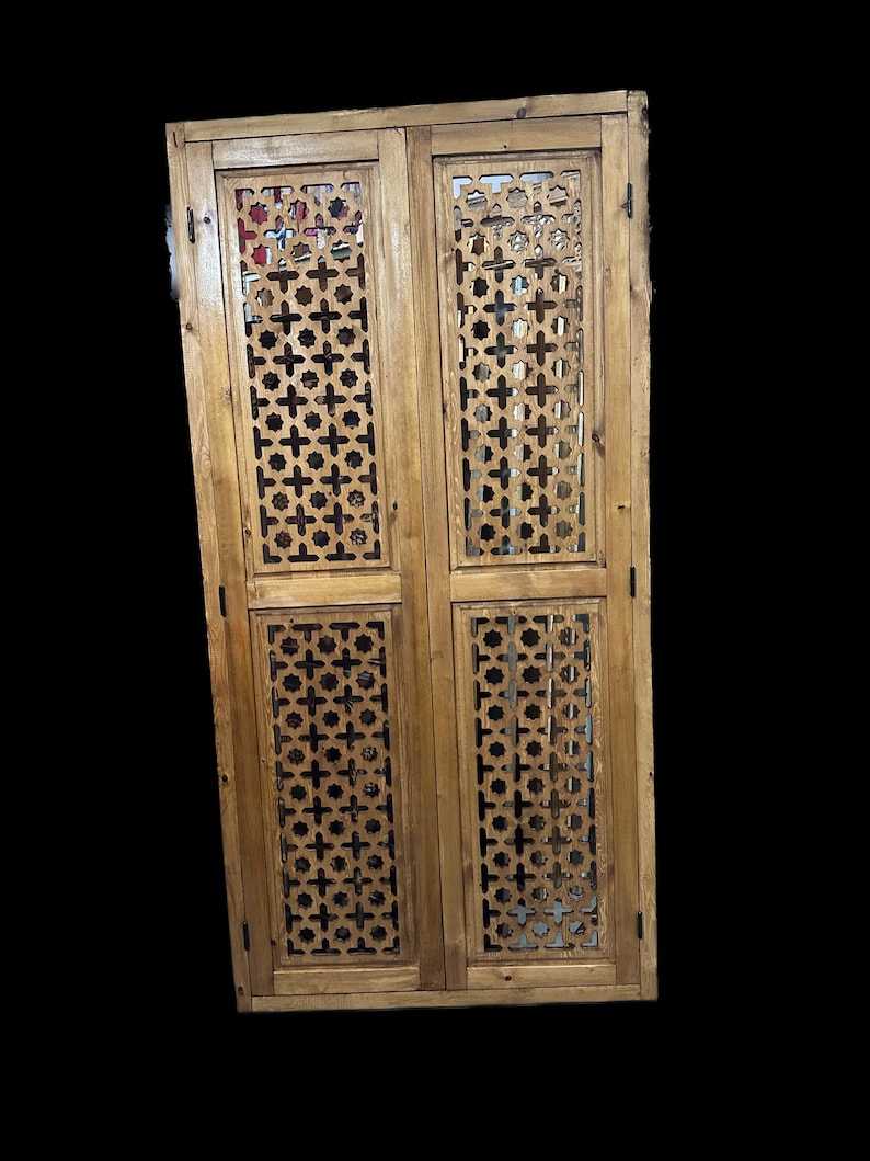 Custom Moroccan Lattice Closet Doors - Hand-carved Mashrabiya Wood ...