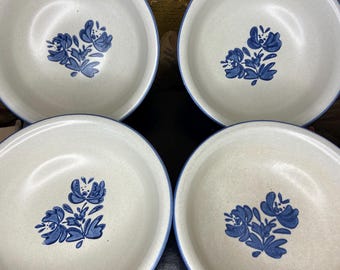 4 Vintage Pfaltzgraff Yorktowne Stoneware 6” Bowls