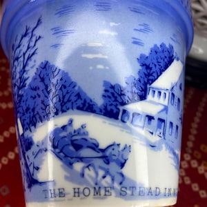 Vintage Currier & Ives ‘The Homestead in Winter” Plant Pot