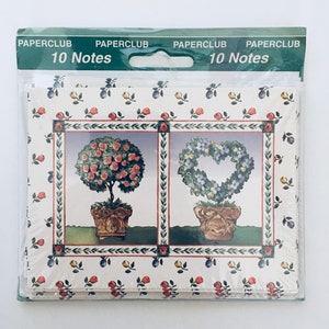 Cartes de note vides vintage scellées, boîte de 10 avec enveloppes, cartes de voeux papeterie Ephemera Noël Valentines Bridal Baby Shower Inviter