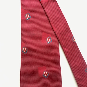 Beautiful Vintage Calvin Klein Tie, Silk, Red, Burgundy, Hipster Geometric Shapes, Luxury Designer, Artsy, Abstract, Striped, Cool Wedding