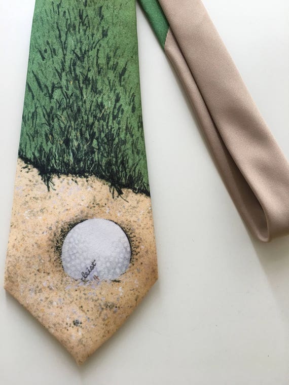 Beautiful vintage Ralph Marlin golf tie, necktie,… - image 3