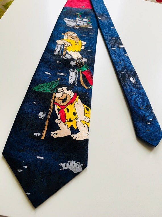 Vintage Flintstones Tie, Fred Flintstone, Barney … - image 1