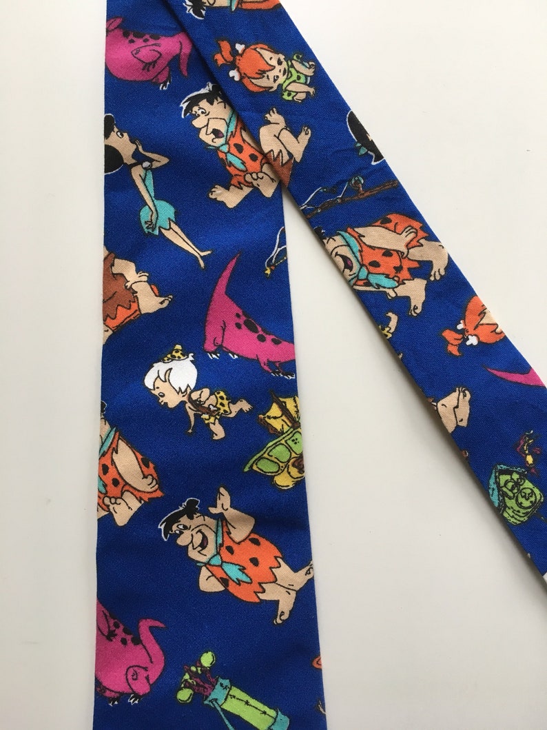 Vintage Flintstones Tie Fred Flintstone Novelty Cartoon Tie Etsy