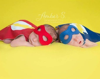 Infant Super Hero Cape Choose Your Own Symbol with mask