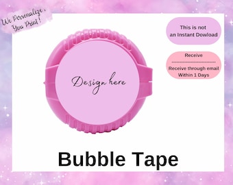 Personalized Bubble Tape Label | Custom Party Printable Any Event | Birthday Baby Shower School Treats | You Print | Not Instant Download