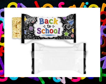Back to School Cereal Marshmallow Treat Wrapper Printable, School Party Favor, Classroom Snack Label, Instant Download PDF