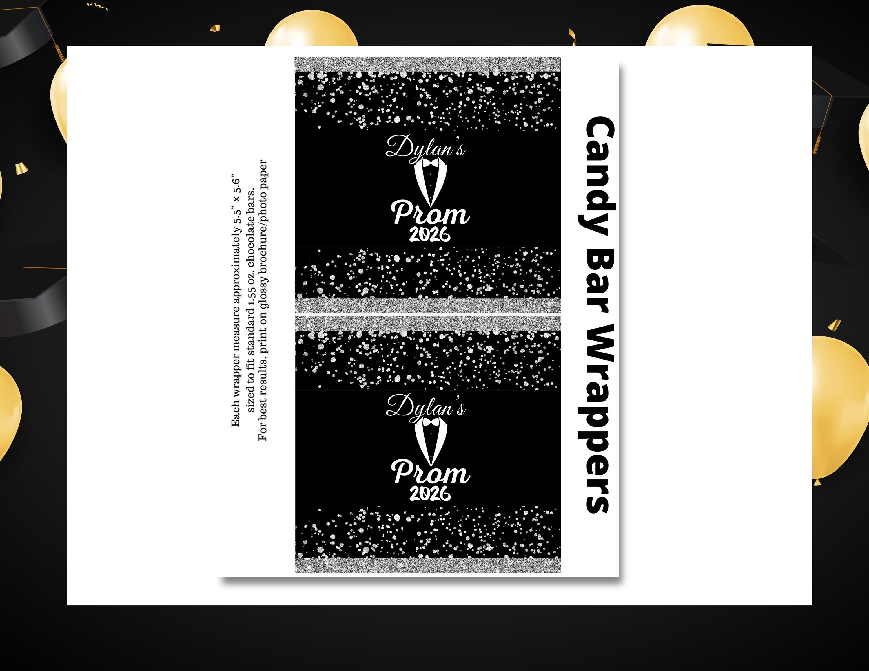 Bar Code Prom Prom 2026 Party Favor Bundle, Tuxedo Black Silver, Personalized Chip ...