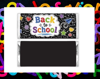 Back to School Chocolate Bar Wrapper Printable, 1.55 oz Candy Bar Wrapper, School Party Favor, Classroom Treat, Instant Download
