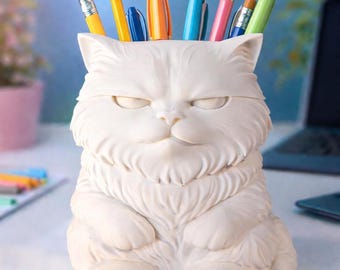 Grumpy Cat Pencil Holder Funny Desk Organizer for Office Decor