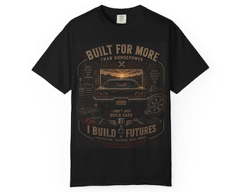 Gebaut für Mehr Auto Motor Blueprint T-Shirt | Auto Mechaniker Shirt