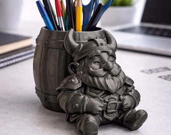 Viking Desk Organizer, Barrel Pen Holder, Office Decor