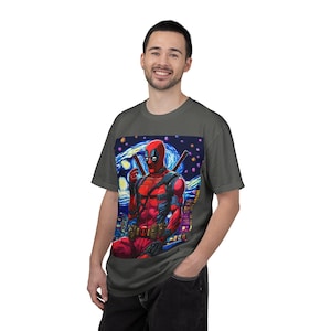 Mercenary Dead Pool Illustration T-shirt | Pop Art Night Sky image 2