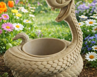 Schlange Sukkulenten Blumentopf / Pflanzenhalter - Einzigartiges Tiergefäß, Reptilien Dekor, kleines Geschenk bemalbar