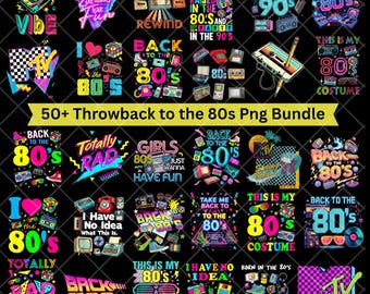Paquete "Regreso a los 80", Gráficos de los 80, Paquete PNG, Regreso a los 80, Archivos de los 80, Fiesta de los 80, Camiseta de los 80, Paquete de sublimación, Descarga instantánea