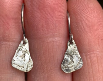 Minimal Organic Metalwork Sterling Silver Earrings