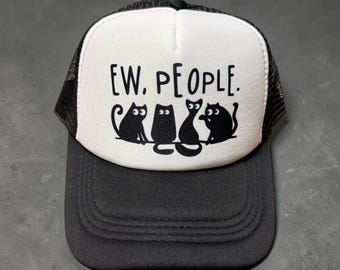 Divertente cappellino da camionista con gatto – Regalo sarcastico per introversi amanti dei gatti
