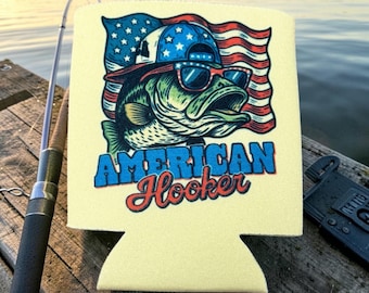 Custodia termica patriottica per lattina di pesce persico - Regalo per pescatori americani