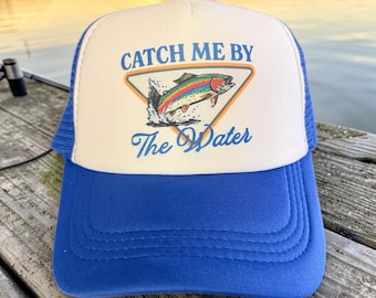 Cappellino da camionista "Catch Me By The Water" - Cappello da pesca con trota iridea