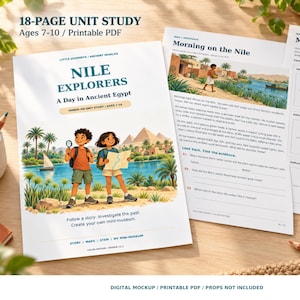 Ancient Egypt Printable Unit Study, Color and Ink-Friendly Coloring Editions, A4 and US Letter