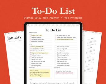 To Do Liste für den digitalen Planer: Aufgabenliste (Goodnotes, Notability)