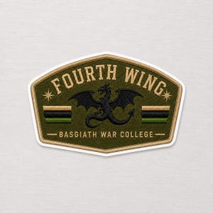 Parche adhesivo Fourth Wing Dragon / Vinilo adhesivo impermeable (3,69" x 2,57")
