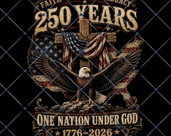 250 lat dziedzictwa wiary i wolności, PNG, Chrześcijański Orzeł Patriotyczny USA, 250. rocznica, Jeden Naród pod Bogiem, 1776-2026, Pobieranie cyfrowe